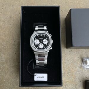 CAINTE Claude Quartz Chronograph Panda Style. Amazing Style. Nautilus 39mm Black